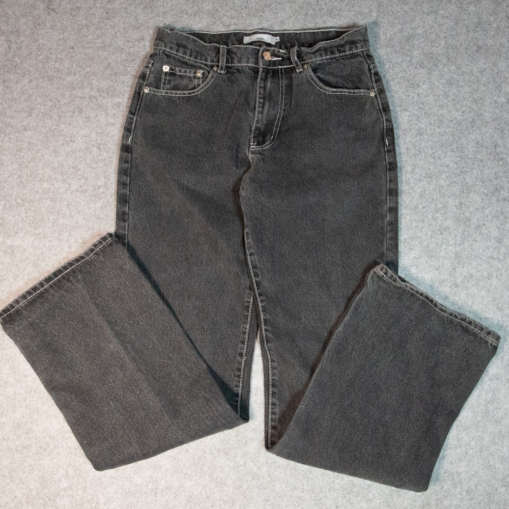 Adika High Rise Washed Black Straight Leg Jeans Sz M